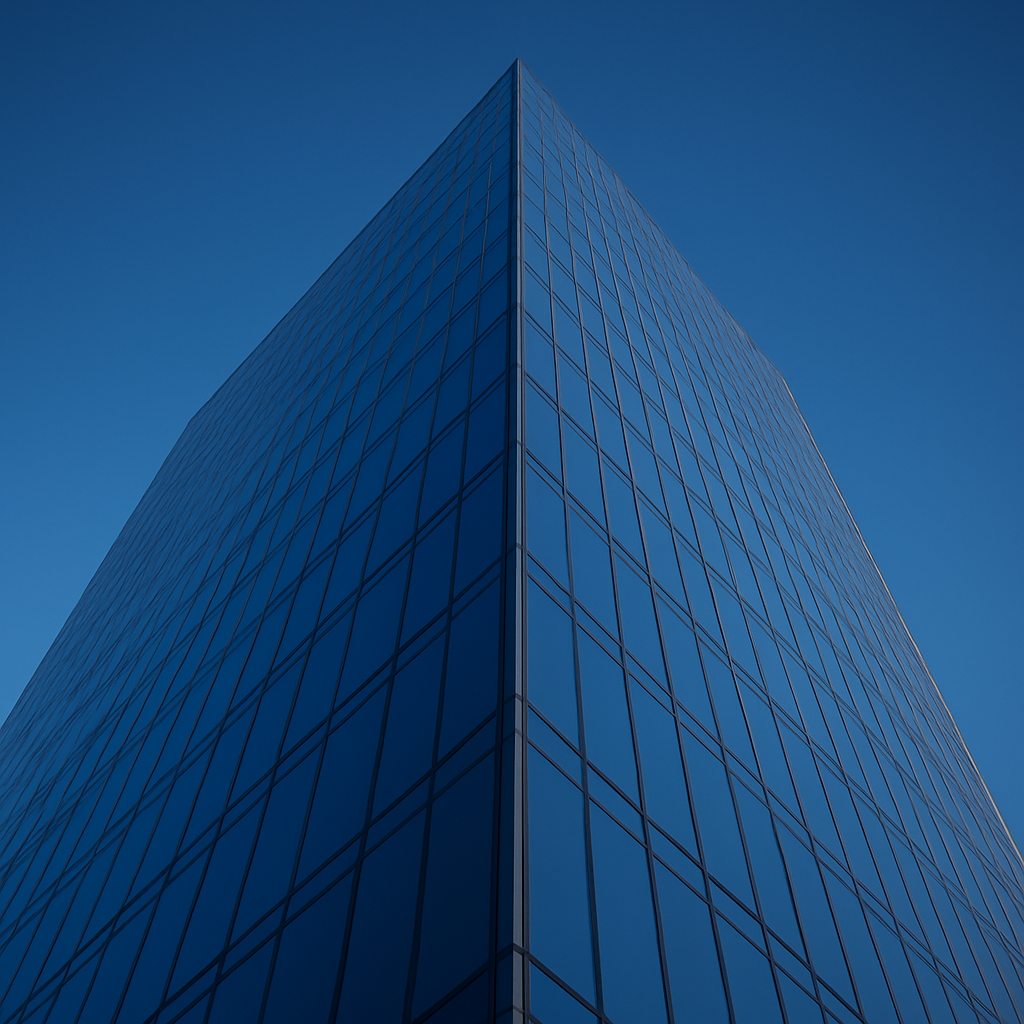 A modern SM Offices corporate tower against a clear sky