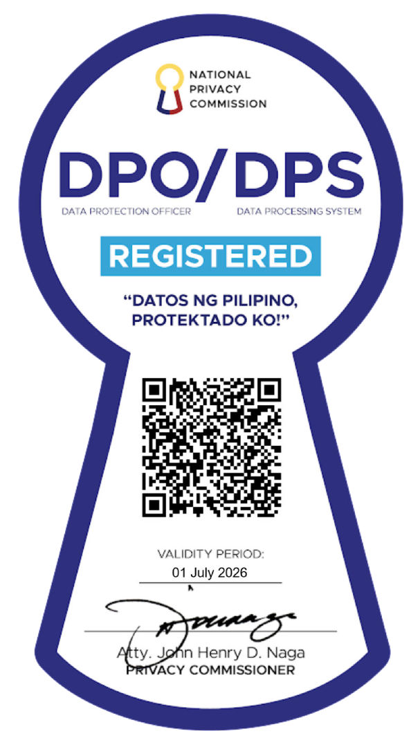 National Privacy Commission DPO/DPS Registered seal for SMCPG, valid until 01 July 2026